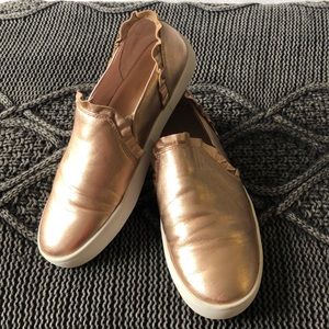 Kate Spade Rose Gold Ruffle Slip On Sneakers - Size 8